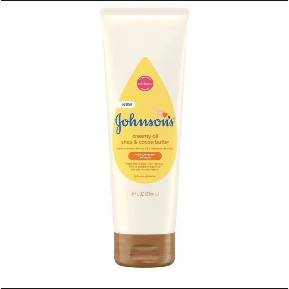 Johnson's Creamy Oil for Baby, Moisturizing Body Lotion with Shea & Cocoa Butter
